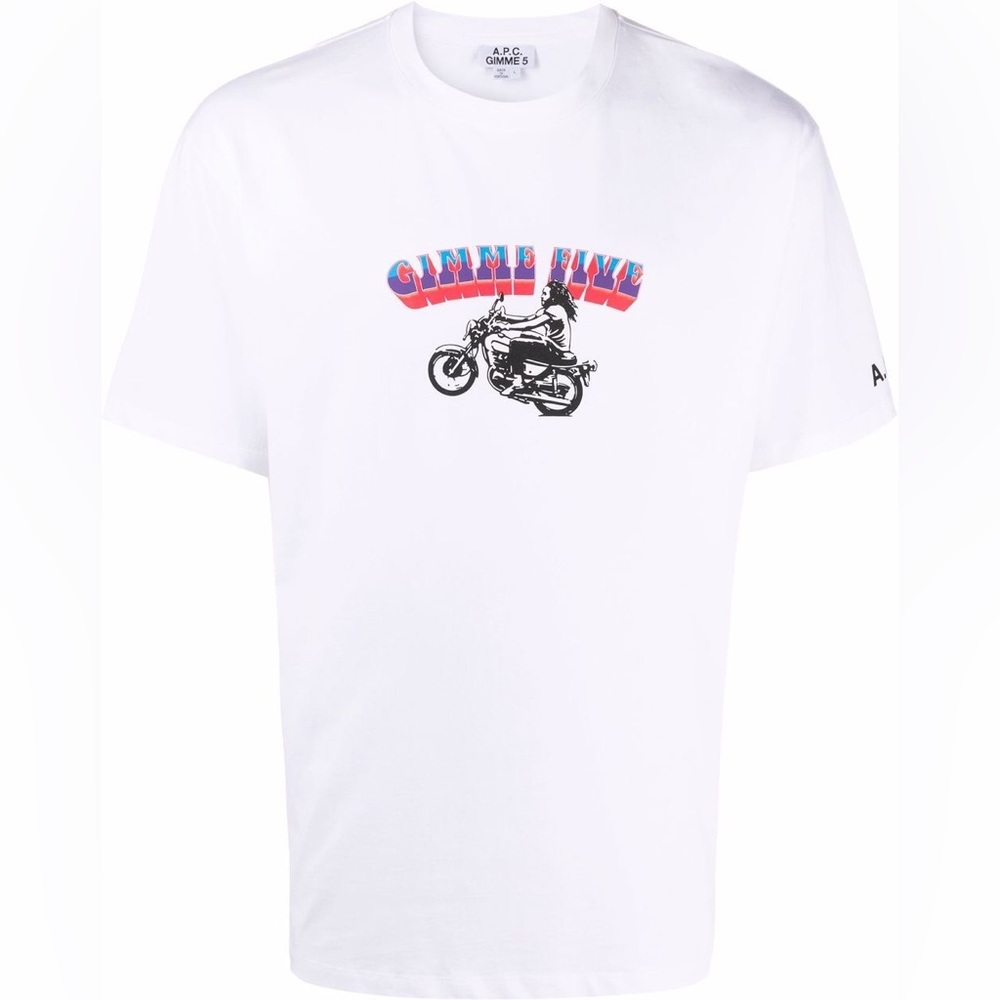 A.P.C. GIMME 5 MENS T-SHIRT WHITE SIZE MEDIUM NWOT